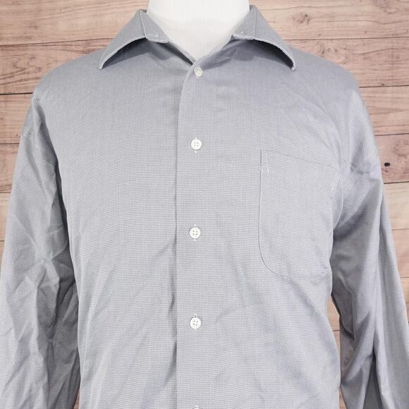Joseph Abboud Shirt Mens 18.5 34/35 Gray Non Iron Classic Fit Dress Long Sleeve - Picture 1 of 7